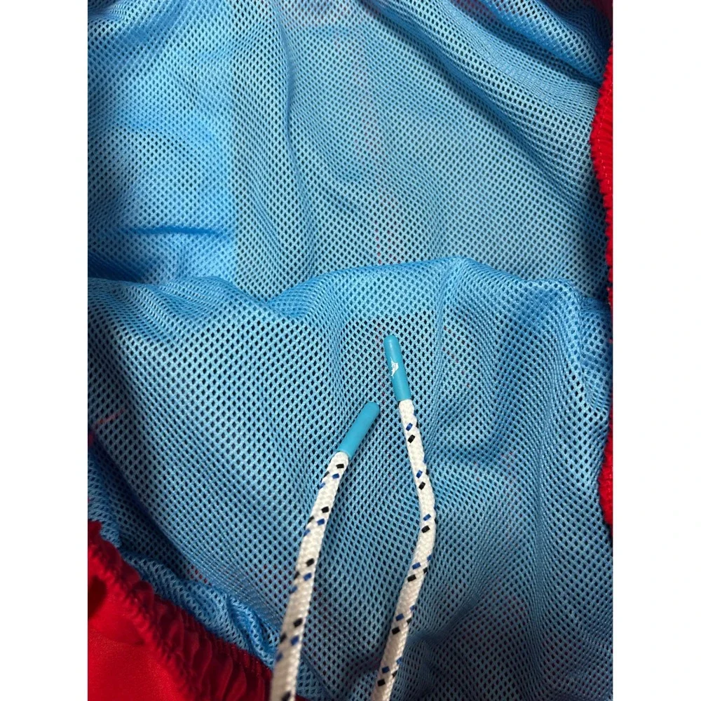 Tommy Bahama Mens Red Blue Colorblock Swim Trunks‎ Mesh Liner Large - CJ